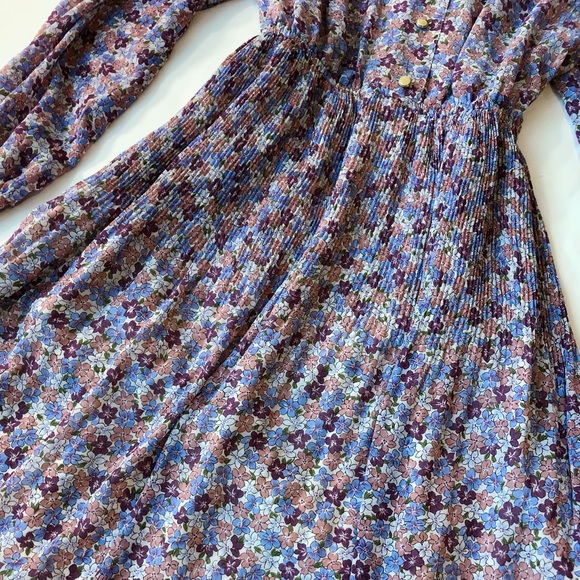 Vintage 80s mod floral pleated dress 💐 - Picture 2 of 6